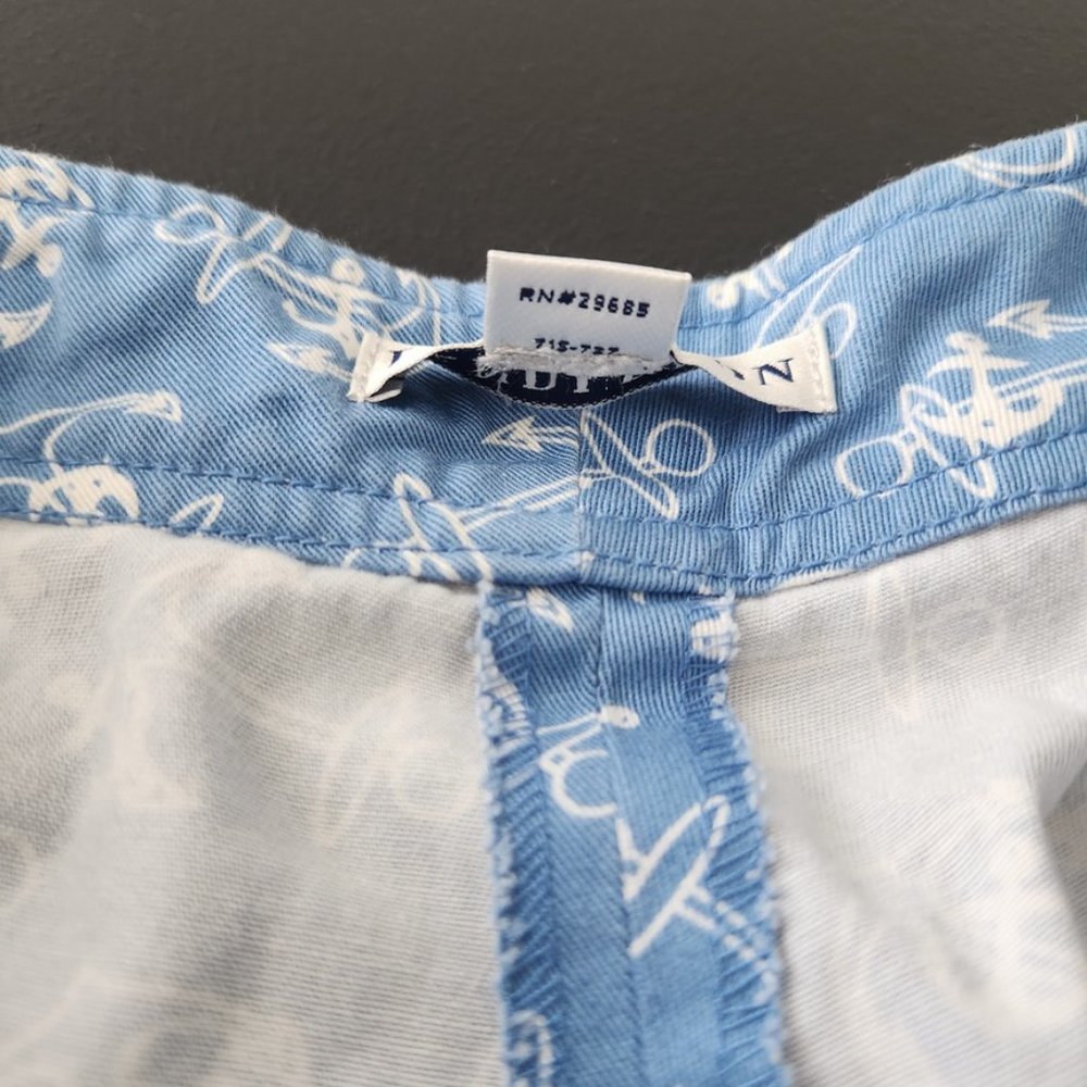 Vintage 90s Pendleton Anchor Print Pants Sz 14 Blue White Novelty Capri‎ Coastal - Picture 11 of 15
